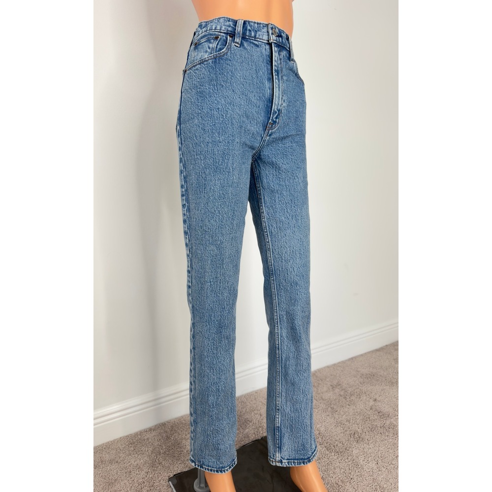 Abercrombie & Fitch The 90s Straight Ultra High Rise Jeans Medium Wash 24 00R - Picture 4 of 16